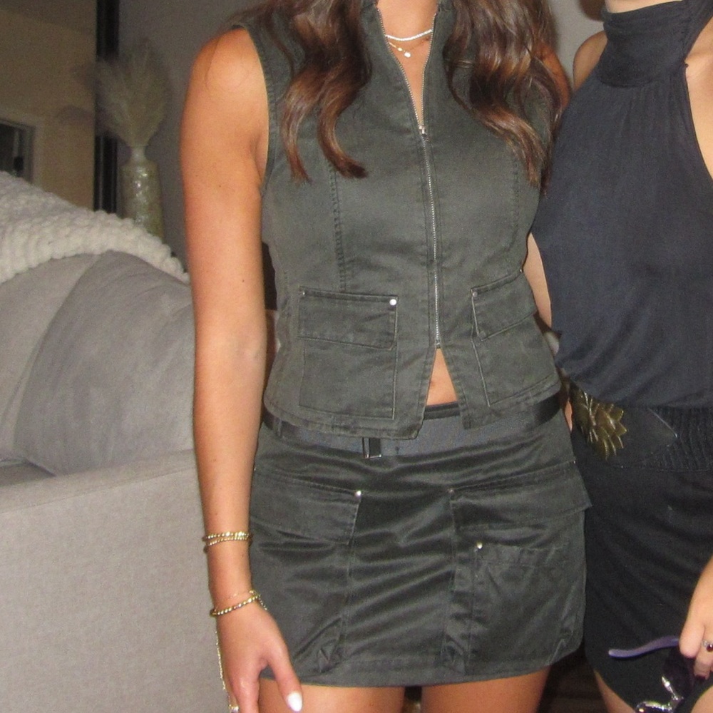 Zara Washed Fabric Vest Set